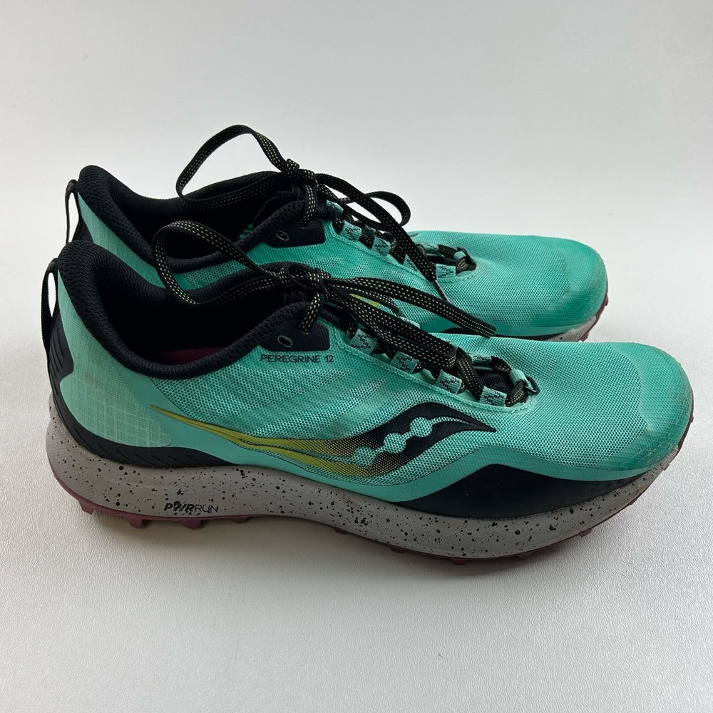Saucony Womens Peregrine 12 S10737-26 Blue Running Shoes Sneakers Size 10.5 Mint